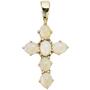 Anh�nger Kreuz 585 Gold Gelbgold 6 Opale Kreuzanh�nger