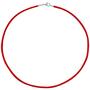 Collier Halskette Seide rot 2,8 mm 42 cm, Verschluss 925 Silber Kette 