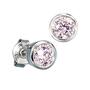 Ohrstecker rund 925 Sterling Silber rhodiniert 2 Zirkonia rosa ros� Ohrringe 