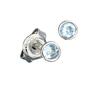 Ohrstecker rund 925 Silber rhodiniert 2 Zirkonia hellblau blau 