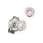 Ohrstecker rund 925 Sterling Silber rhodiniert 2 Zirkonia rosa rose 