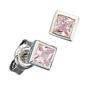Ohrstecker quadratisch 925 Sterling Silber 2 Zirkonia rosa rose 