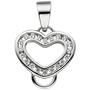 Anh�nger Herz Carrier Tr�ger f�r Charms 925 Silber 20 Zirkonia