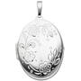 Medaillon oval Blumen f�r 2 Fotos 925 Sterling Silber zum �ffnen