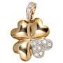 Anh�nger Kleeblatt 333 Gold Gelbgold bicolor 10 Zirkonia Gl�cksbringer 