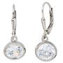Boutons rund 925 Sterling Silber rhodiniert 2 Zirkonia Ohrh�nger 