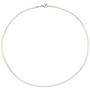 Collier Halskette Seide beige 2,8 mm 42 cm, Verschluss 925 Silber 