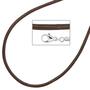 Collier Halskette Leder braun 925 Silber 42 cm - 2 mm Karabiner 