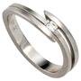 Damen Ring 950 Platin matt mit 1 Diamant Brillant 0,09ct. Platinring (Gr��e: 60) 