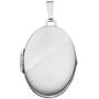 Medaillon oval 585 Gold Wei�gold mattiert Anh�nger zum �ffnen
