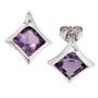 Ohrstecker 585 Wei�gold 4 Diamanten 2 Amethyst lila violett Ohrringe