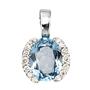 Anh�nger 585 Gold Wei�gold 14 Diamanten Brillanten 1 Blautopas blau