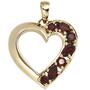 Anh�nger Herz 585 Gold Gelbgold 7 Granate rot HerzAnh�nger