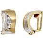 Ohrclips 333 Gold Gelbgold bicolor mattiert 6 Zirkonia Ohrringe Clips 