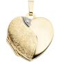 Medaillon Herz 333 Gold Gelbgold eismatt Anh�nger zum �ffnen 
