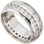 Damen Ring breit aus 925 Sterling Silber rhodiniert mit Zirkonia rundum (Gr��e: 60) 