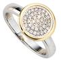 Damen Ring 585 Wei�gold Gelbgold bicolor 40 Diamanten (Gr��e: 52)