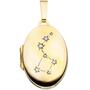 Medaillon oval f�r 2 Fotos aus 333 Gelbgold 4 Zirkonia zum �ffnen