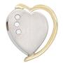 Anh�nger Herz 585 Wei�gold Gelbgold bicolor mattiert 3 Diamanten