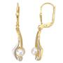 Boutons 333 Gold Gelbgold 2 S��wasserperlen 2 Zirkonia Ohrh�nger 