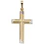 Anh�nger Kreuz 333 Gelbgold bicolor mattiert 