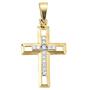 Anh�nger Kreuz 333 Gold Gelbgold 13 Zirkonia Goldkreuz