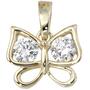 Anh�nger Schmetterling 333 Gold Gelbgold 2 Zirkonia