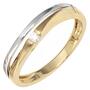 Damen Ring 333 Gelbgold Wei�gold, teil matt 1 Zirkonia, Goldring (Gr��e: 56) 