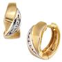 Creolen 333 Gelbgold bicolor mattiert 10 Zirkonia Ohrringe Goldcreolen 
