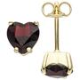 Ohrstecker Herzen 333 Gold Gelbgold 2 Granate rot Goldohrstecker 