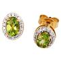 Ohrstecker oval 585 Gelbgold Diamanten 2 Peridote gr�n Ohrringe 