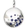 Anh�nger rund 585 Wei�gold 10 Diamanten 0,10 ct. 14 blaue Safire