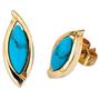 Ohrstecker oval 585 Gold Gelbgold 2 t�rkise t�rkis Ohrringe 