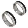 Partner Ring Edelstahl matt, mit Carbon (Gr��e: 58)