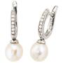Creolen 925 Silber 2 S��wasserperlen Perlen 14 Zirkonia Ohrringe 