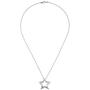 Collier Kette mit Anh�nger Stern Edelstahl 1 Kristall 48 cm Halskette