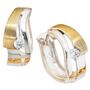 Creolen 925 Sterling Silber bicolor vergoldet mattiert 2 Zirkonia Ohrringe 