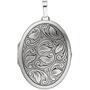 Medaillon oval 925 Sterling Silber mattiert geschw�rzt zum �ffnen 