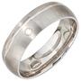 Partner Ring 925 Sterling Silber, rhodiniert mattiert 1 Zirkonia (Gr��e: 50) 