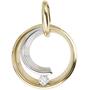 Anh�nger rund 585 Gelbgold Wei�gold 1 Diamant Brillant 0,10 ct.
