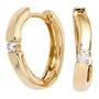 Creolen 585 Gelbgold 2 Diamanten Brillanten 0,08 ct. Ohrringe 