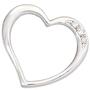 Anh�nger Herz 585 Wei�gold 3 Diamanten Brillanten 0,03 ct.