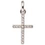 Anh�nger Kreuz 585 Gold Wei�gold 17 Diamanten Brillanten Goldkreuz 
