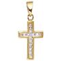 Anh�nger Kreuz 333 Gold Gelbgold 12 Zirkonia Kreuz Anh�nger Goldkreuz 