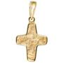Anh�nger Kreuz 585 Gelbgold geh�mmert Kreuz Anh�nger Goldkreuz 