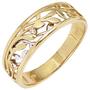 Damen Ring 585 Gelbgold Wei�gold, 1 Diamant Brillant 0,02ct. (Gr��e: 58) 