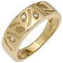 Damen Ring 585 Gold Gelbgold 3 Diamanten 0,04ct. Goldring (Gr��e: 60) 