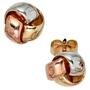 Ohrstecker Knoten 585 Gold dreifarbig tricolor Ohrringe Goldohrringe 