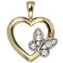 Anh�nger Herz Schmetterling 333 Gold Gelbgold 8 Zirkonia HerzAnh�nger