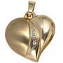 Anh�nger Herz 333 Gold Gelbgold mattiert 1 Zirkonia HerzAnh�nger